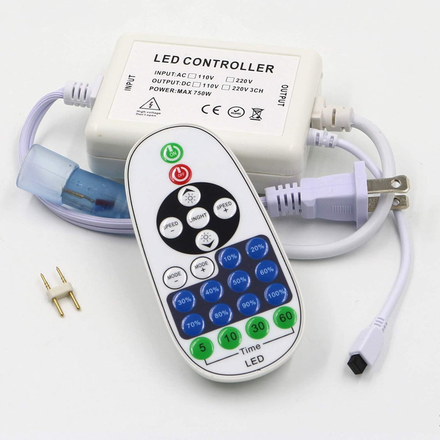 Outdoor Landscape Lighting LED 12V Low Voltage SLN11 Dotless LED 360° Neon Strip Power Adapter with IR Remote and Receiver