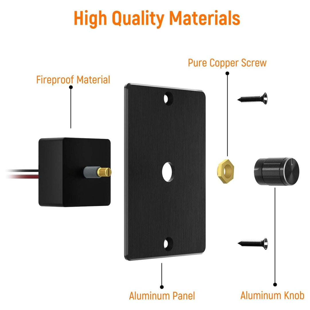 12/24 Volt LED Low Voltage Dimmer Switch 15A (12V) and 7.5A (24V) 180W MAX, Push On Off, Rotary Knob Dimming