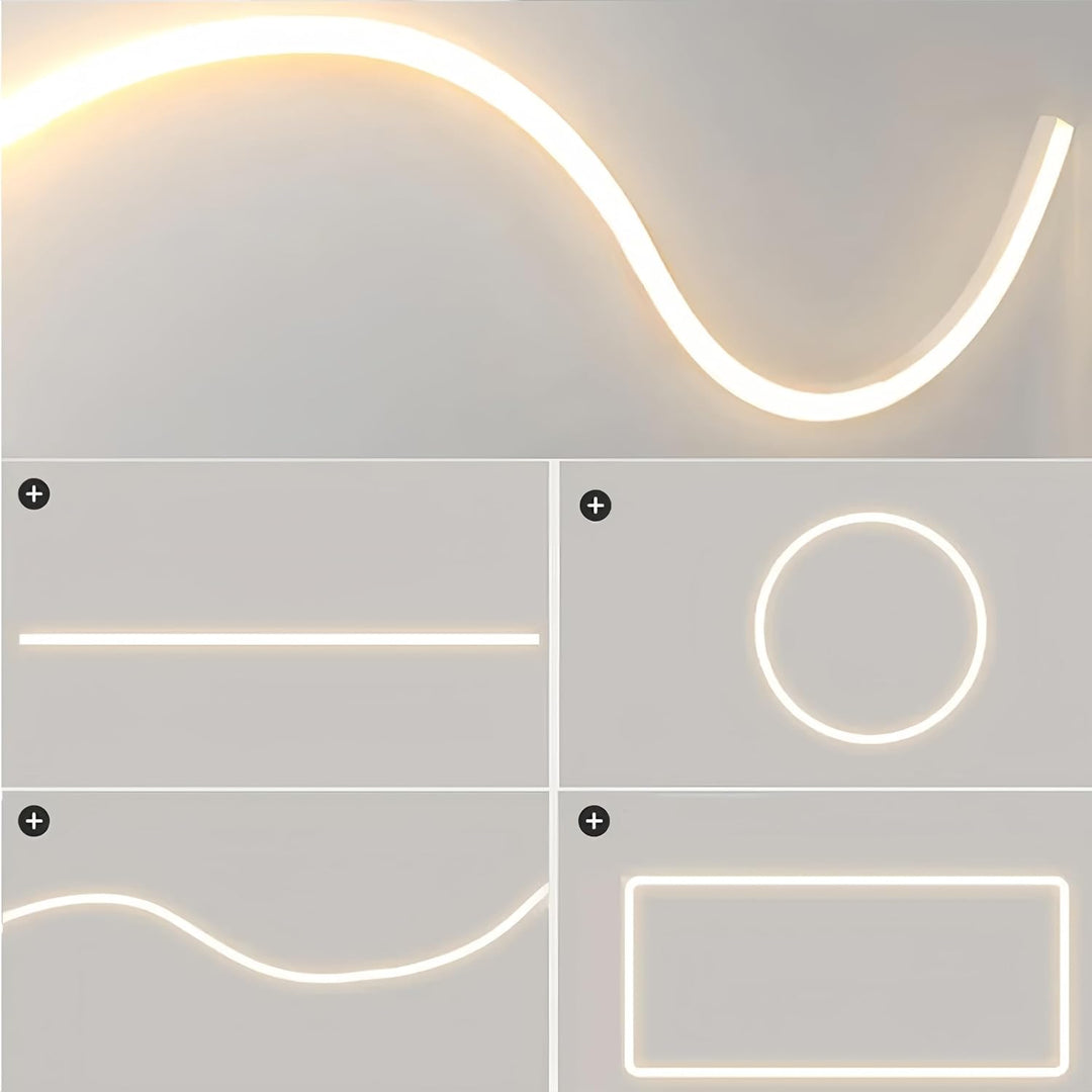 SC01 Black Silicone LED Channel with Flange Recessed Flexible Tube Black Cover 33ft/10M Roll