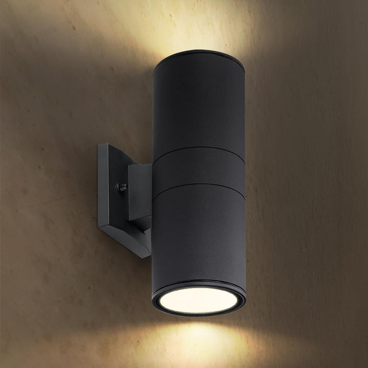 SCSH02 120V Line Voltage LED Aluminum Cylinder Up Down Light 2 Directional Sconce Lighting Medium Base Sockets