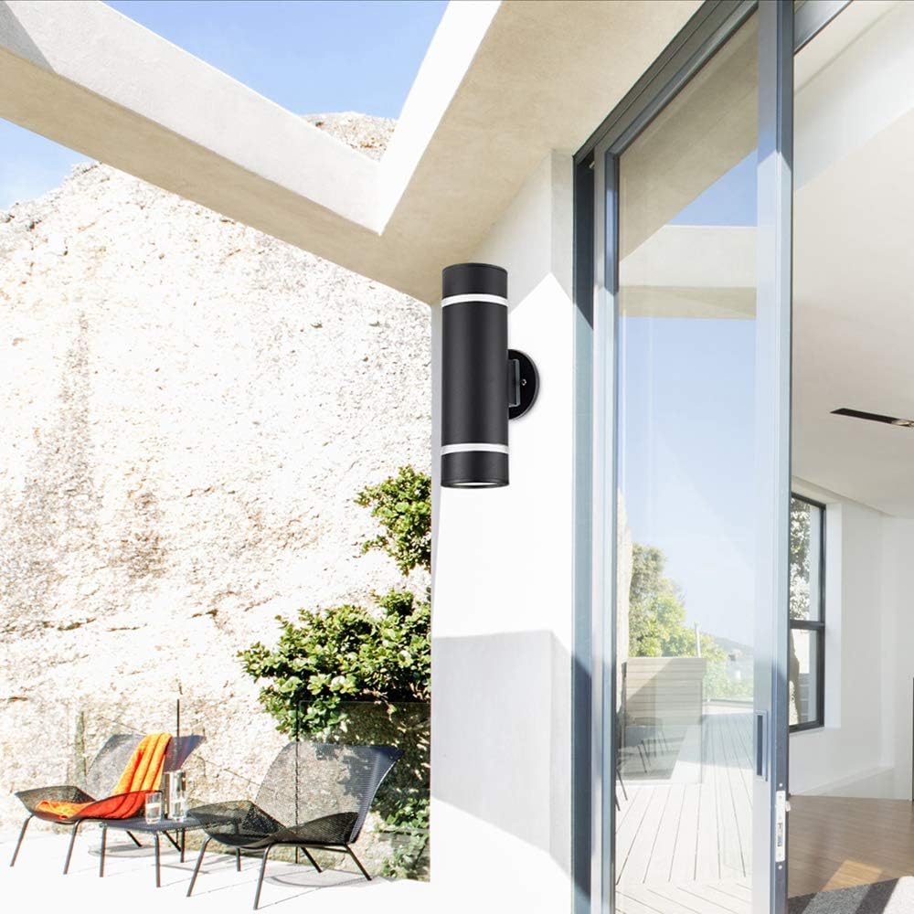 SCSH01 120V Line Voltage LED Stainless Steel Cylinder Up Down Light 2 Directional Sconce Lighting Medium Base Sockets