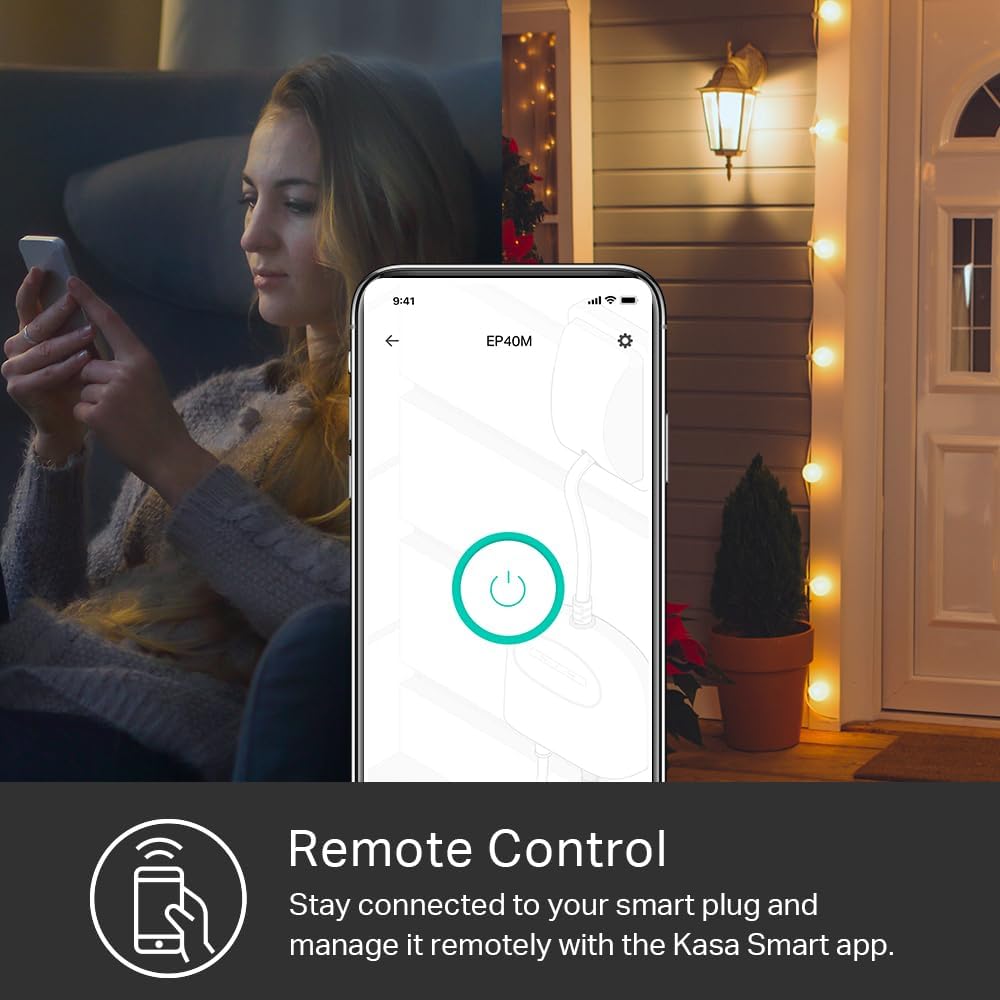 Outdoor Smart Plug Double Socket Matter Smart Home Wi Fi Outlet Timer Sun Bright Lighting