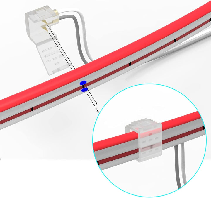 SLN 8 Pack Solderless Strip to Wire Connectors Package for Single Color LED 12V DC Strip Light Neon