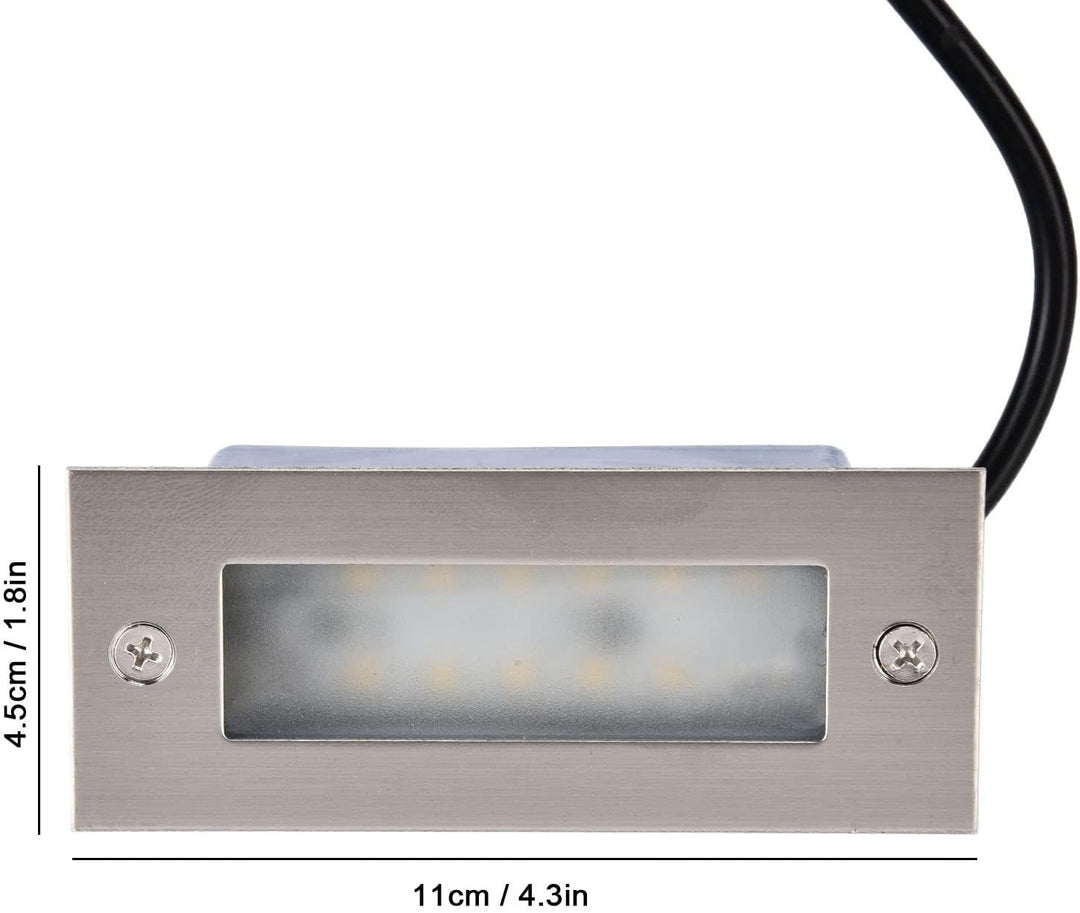STS02 Luz de paso de acero inoxidable | Luz de paisaje de bajo voltaje LED integrada de 3W