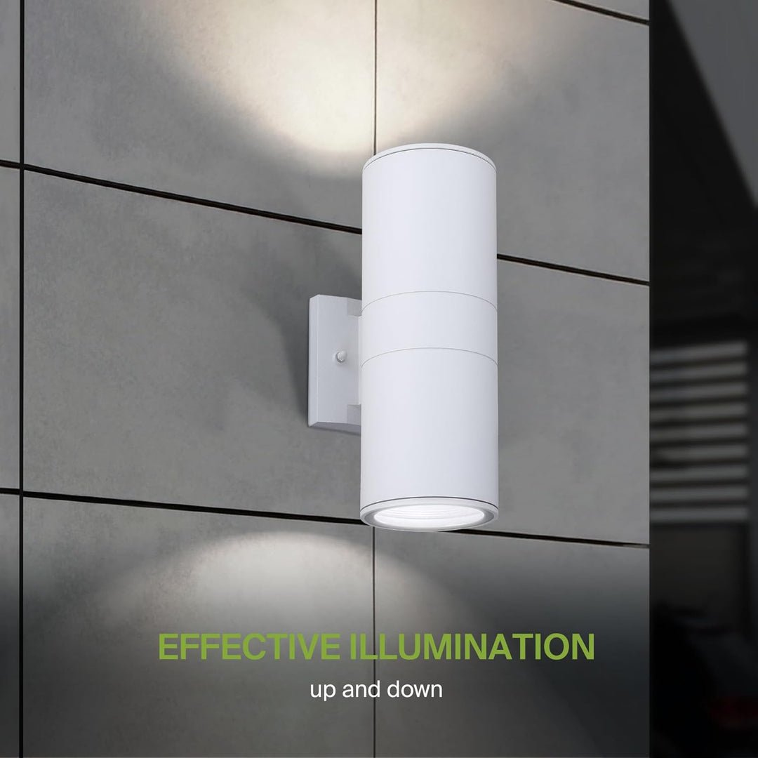 SCSH02 120V Line Voltage LED Aluminum Cylinder Up Down Light 2 Directional Sconce Lighting Medium Base Sockets