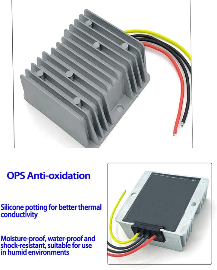 TSD Step Down Low Voltage Converter from DC17-55 Input to 12V 10A/15A/20A Output – DC Voltage Converter for Cars, Trucks, Boats Low Voltage Transformer IP67 Waterproof