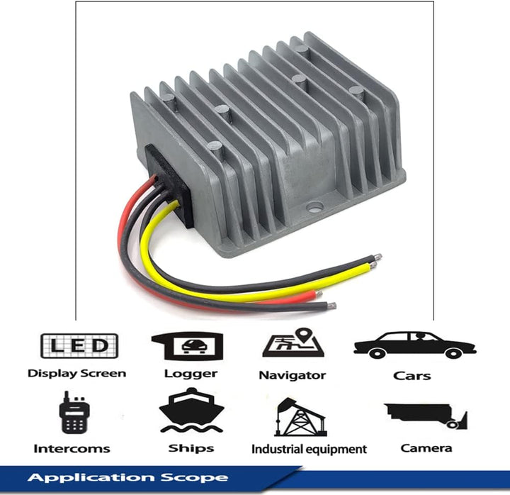TSD Step Down Low Voltage Converter from DC17-55 Input to 12V 10A/15A/20A Output – DC Voltage Converter for Cars, Trucks, Boats Low Voltage Transformer IP67 Waterproof
