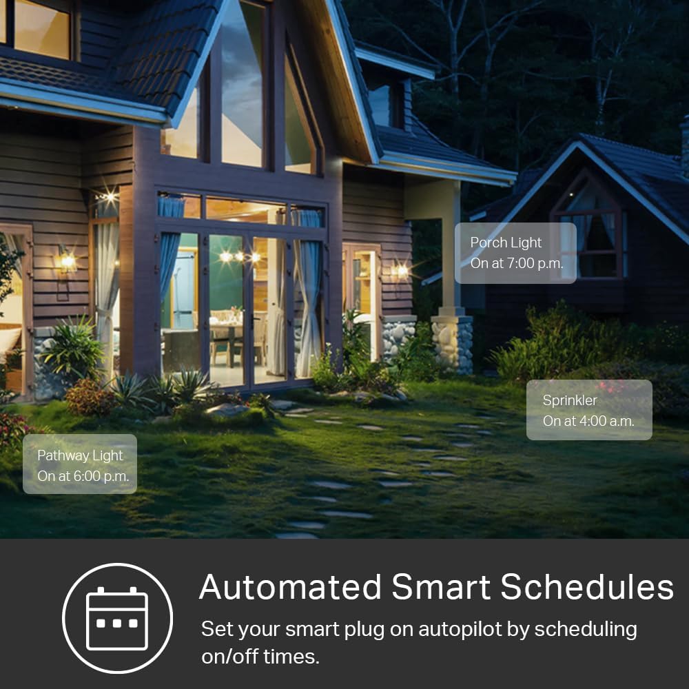 Outdoor Smart Plug Double Socket Matter Smart Home Wi Fi Outlet Timer Sun Bright Lighting