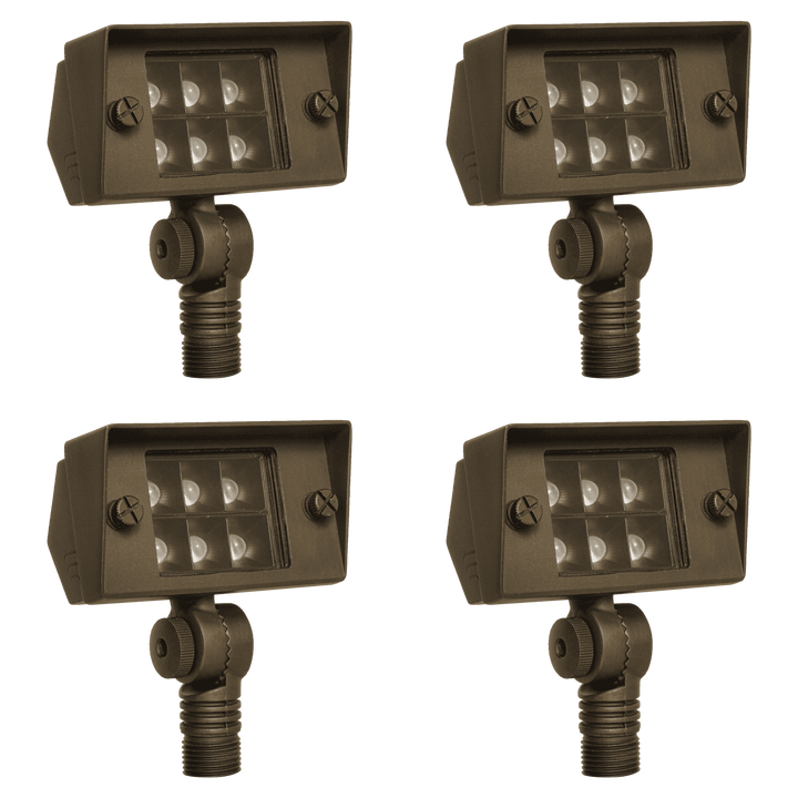 FPB02 4x/8x/12x Package Cast Brass Flood Light | 2W-7W Integrated Low Voltage Landscape Light