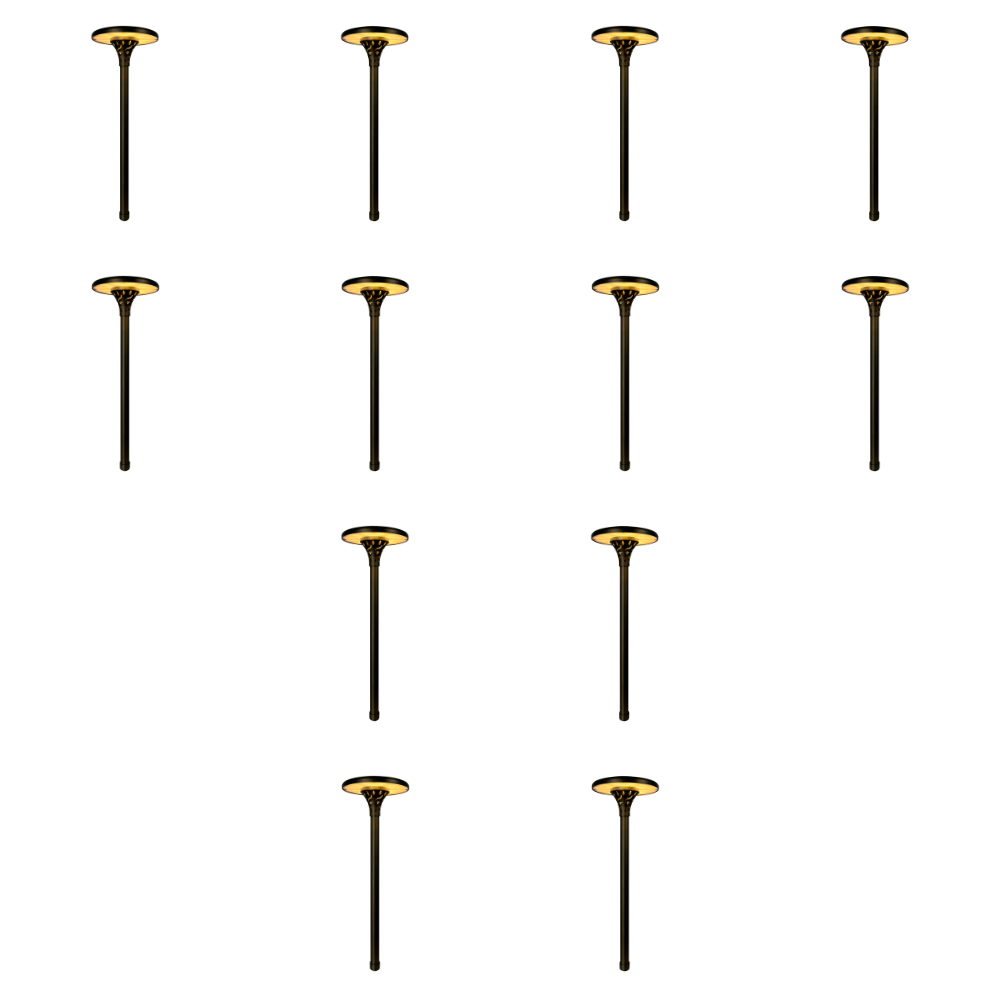 Outdoor Landscape Lighting LED 12V Low Voltage PLB28 4x/8x/12x Package Outdoor Garden Pathway Light | 12V Low Voltage Brass Path Light 4W 3000K LED 12 Pack