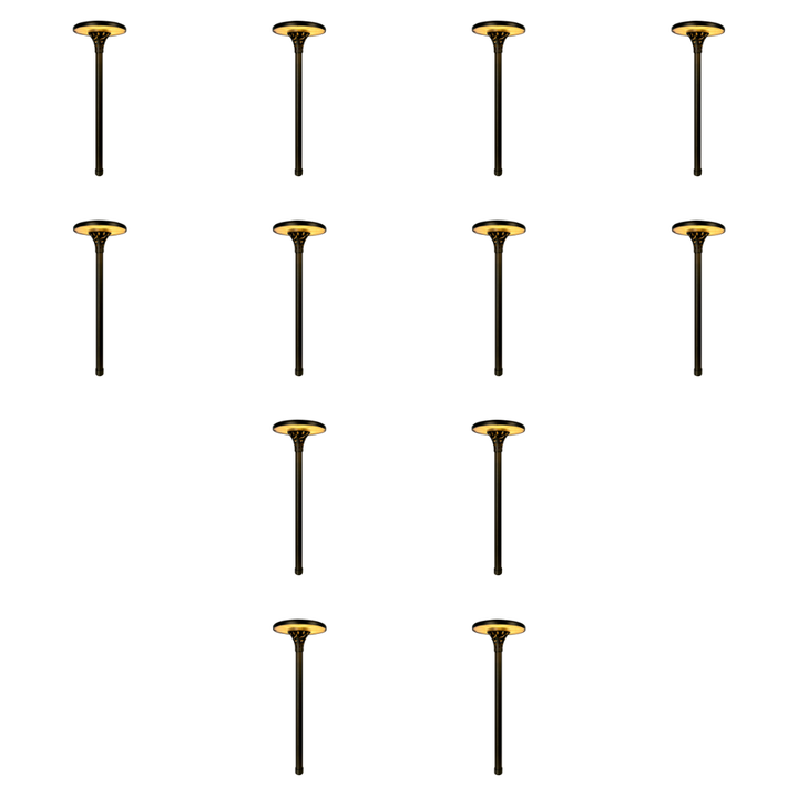 Outdoor Landscape Lighting LED 12V Low Voltage PLB28 4x/8x/12x Package Outdoor Garden Pathway Light | 12V Low Voltage Brass Path Light 4W 3000K LED 12 Pack