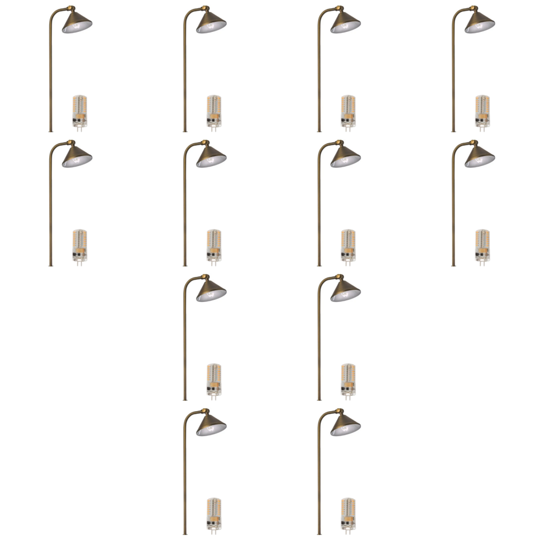 BPLP07 Tulay Bell Brass Path Light 4x/8x/12x G4 2W Dimmable 2700K Package Low Voltage Landscape Lighting