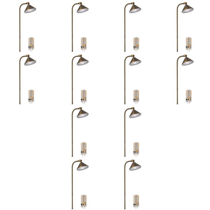 BPLP07 Tulay Bell Brass Path Light 4x/8x/12x G4 2W Dimmable 2700K Package Low Voltage Landscape Lighting