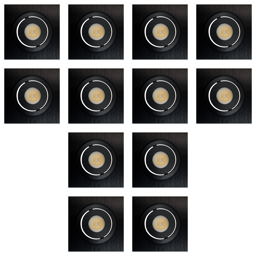Outdoor Landscape Lighting LED 12V Low Voltage CB06 4x/8x/12x Package 1.5W DC12V Low Voltage Dimmable Recessed Square Cast Aluminum LED Puck Light Cabinet Downlighting 3000K or 5000K Black 12 Pack