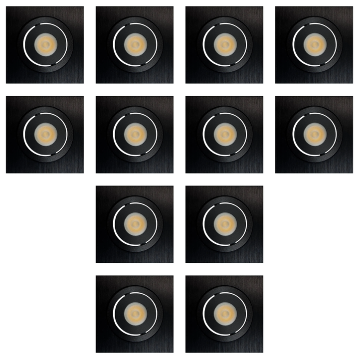 Outdoor Landscape Lighting LED 12V Low Voltage CB06 4x/8x/12x Package 1.5W DC12V Low Voltage Dimmable Recessed Square Cast Aluminum LED Puck Light Cabinet Downlighting 3000K or 5000K Black 12 Pack