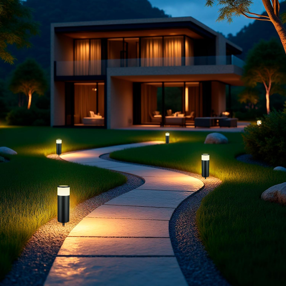 Outdoor Landscape Lighting LED 12V Low Voltage ALP26 4-Pack 11" 5CCT 1800K/2200K/2700K/4000K/5000K 4.5W 320LM Black Aluminum Bollard Path Light Low Voltage Outdoor Lighting IP65