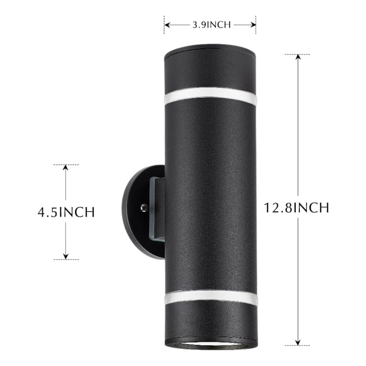 SCSH01 120V Line Voltage LED Stainless Steel Cylinder Up Down Light 2 Directional Sconce Lighting Medium Base Sockets