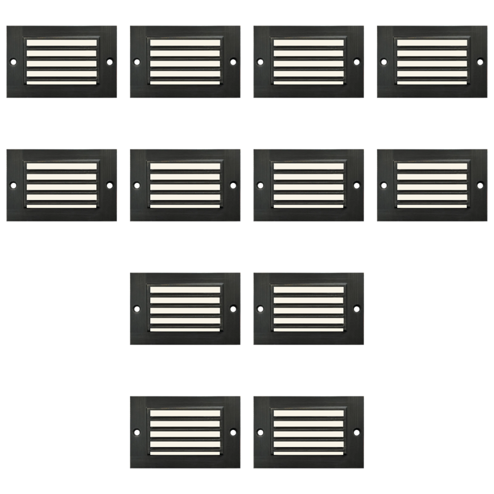 STB07 4x/8x/12x Package 2W LED Surface Mounted Horizontal Outdoor & Indoor Brass Step Light 12V Low Voltage
