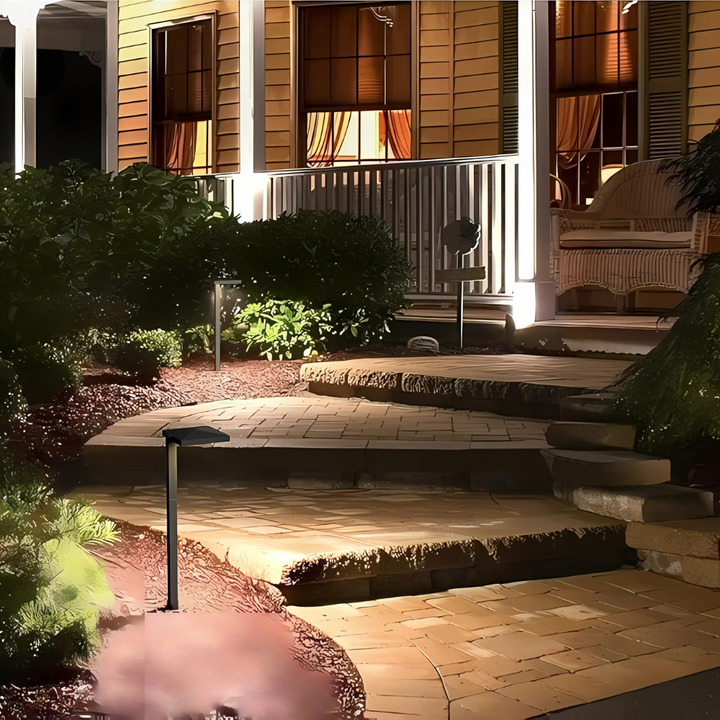 ALP03 8-Pack 5W Low Voltage 12V 3000K Integrated LED Cast Aluminum Anti-Glade Landscape Pathway Lights Package