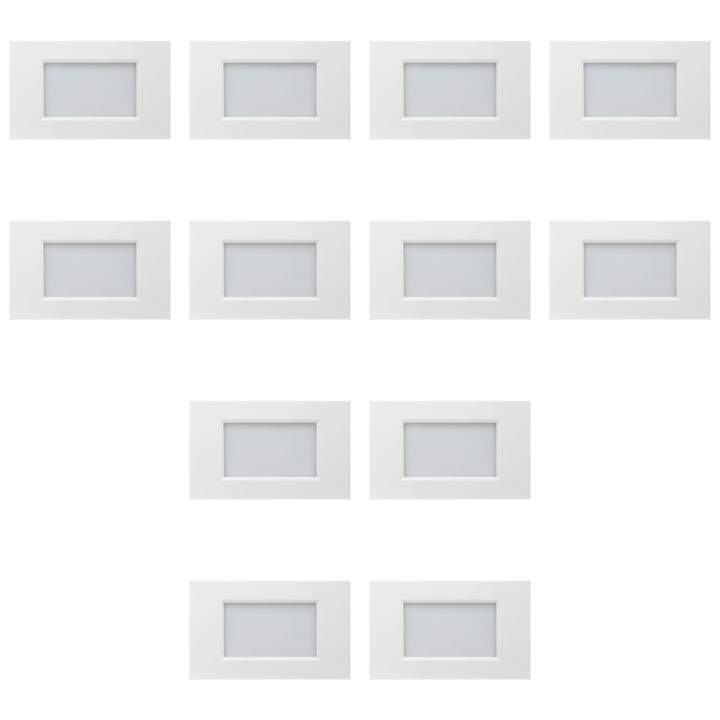 STA10 4x/8x/12x Package 3.5W 12V Low Voltage 3CCT Rectangular Waterproof Horizontal LED Aluminum Stair Step Light Fixture