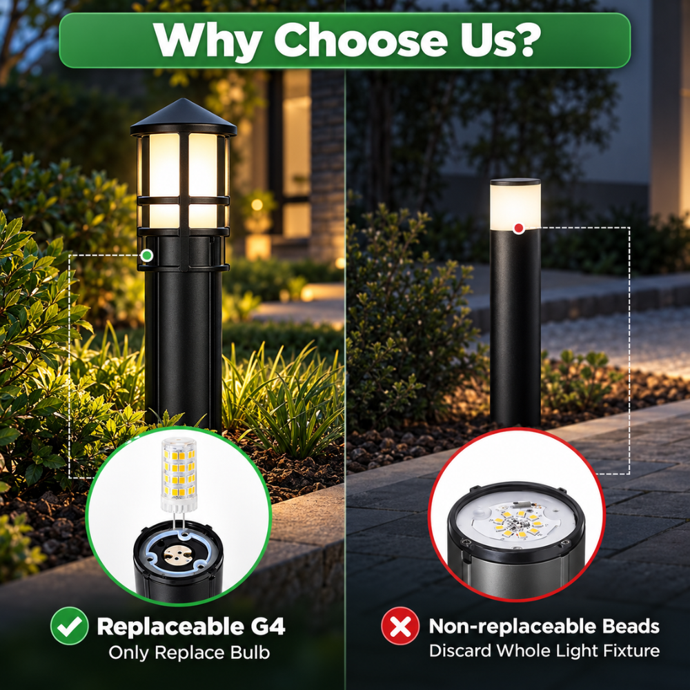 ALP53 Paquete de 10 luces para caminos de bajo voltaje Aluminio fundido, 3 W 12 V CA/CC Iluminación LED para caminos