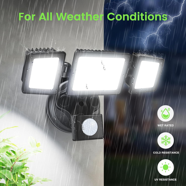 40W Wired Outdoor LED Flood Light, 120V Remote-Operated Dimmable Adjustable 3000K-6000K Motion-Sensor Security Flood Light 4000LM, IP65 Waterproof