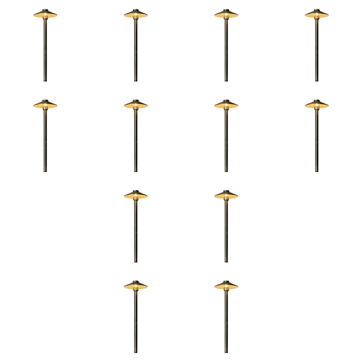 PLB26 4x/8x/12x Package Outdoor Garden Pathway Light | Low Voltage Brass Path Light 3W 3000K Bulb