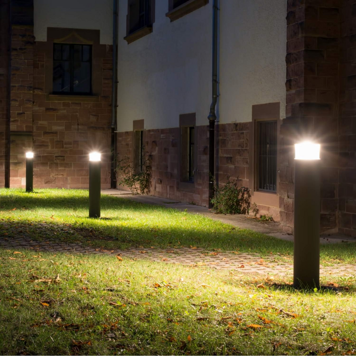 BPLA01 38" 120V 20W 3000K/5000K or 3CCT 1600LM Black Aluminum Flat-Top Bollard Light Line Voltage Commercial Bollard Path Light Outdoor Lighting