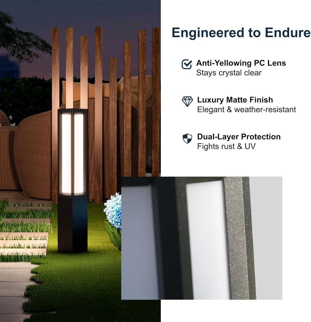 CPLA12 DC12V Low Voltage Integrated LED 3000K Outdoor Aluminum Bollard Path Light Bolted Mount Base IP65 Waterproof