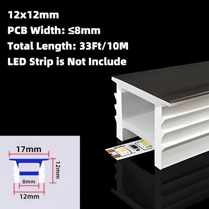 SC01 Black Silicone LED Channel with Flange Recessed Flexible Tube Black Cover 33ft/10M Roll
