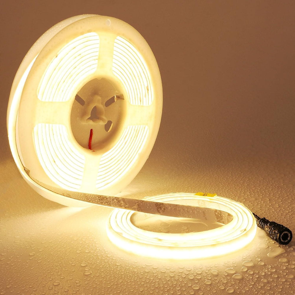 Outdoor Landscape Lighting LED 12V Low Voltage SLD13 Dotless Linear LED Dimmable, 6.1W/ft 10mm 16.4ft COB Strip Lights IP65 Low Voltage DC24V Diffused Tape Light