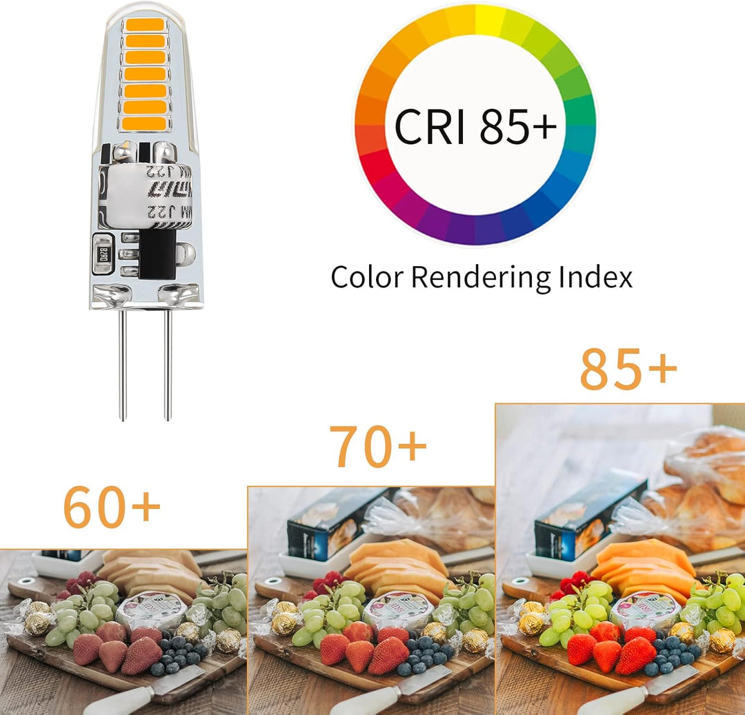 10 Pack G4 1.2W/1.3W Bi Pin 3000K/6000K LED Capsule 120V Line Voltage Bulb Energy Efficient Light