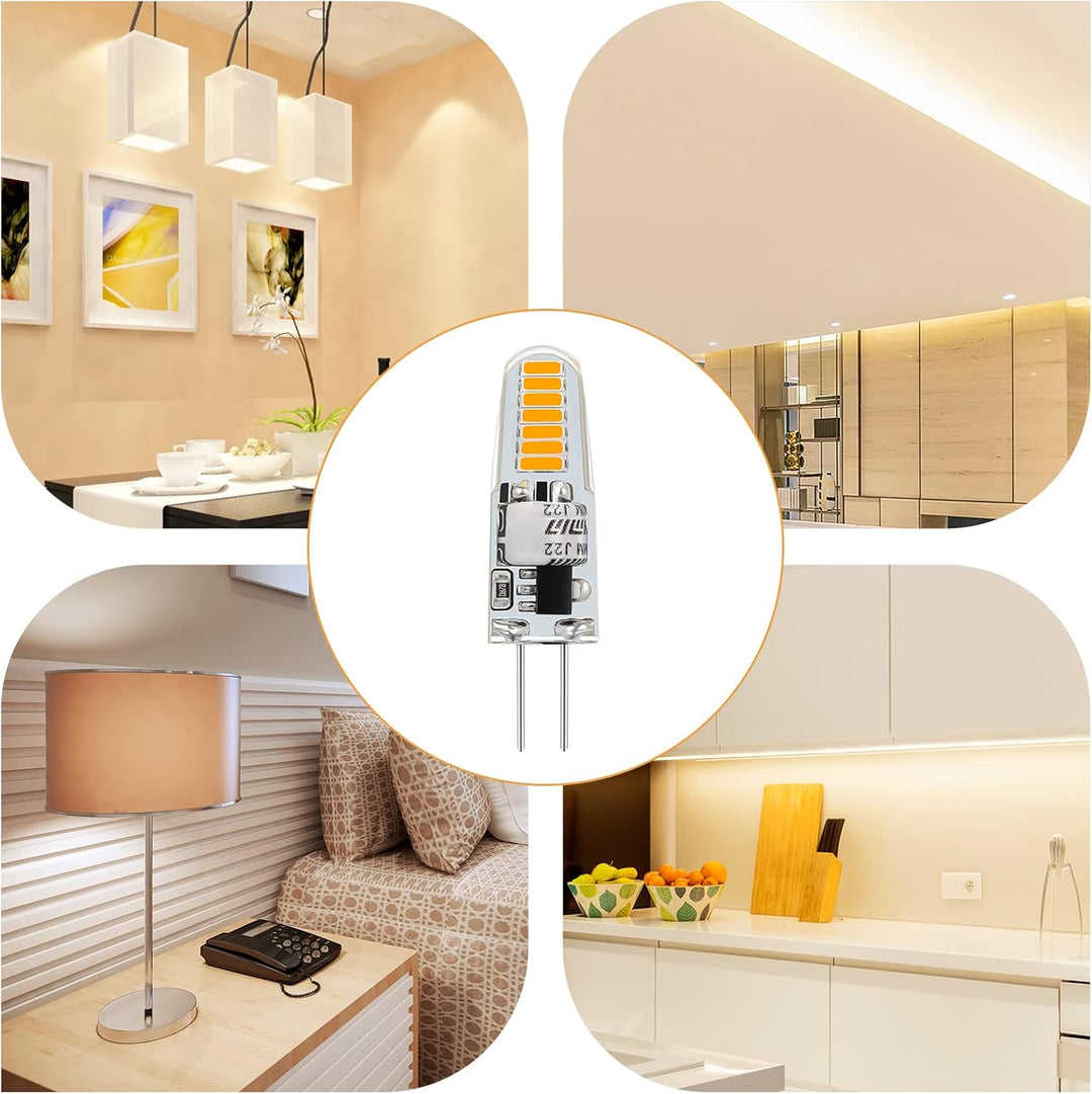 10 Pack G4 1.2W/1.3W Bi Pin 3000K/6000K LED Capsule 120V Line Voltage Bulb Energy Efficient Light