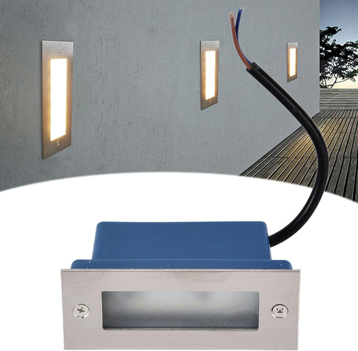 STS02 Luz de paso de acero inoxidable | Luz de paisaje de bajo voltaje LED integrada de 3W