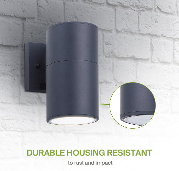 SCSH03 120V Line Voltage LED Aluminum Cylinder Up Down Light Mono Directional Sconce Lighting Medium Base Sockets