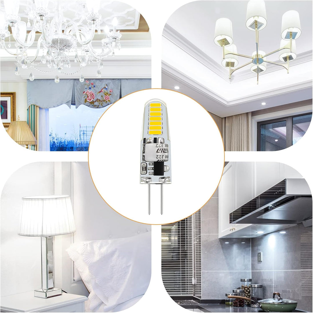 10 Pack G4 1.2W/1.3W Bi Pin 3000K/6000K LED Capsule 120V Line Voltage Bulb Energy Efficient Light