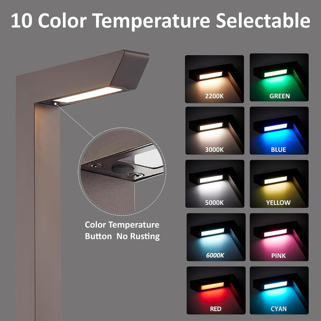 Outdoor Landscape Lighting LED 12V Low Voltage ALP75 6-Pack Low Voltage Landscape Lighting Pathway Lights Package, 5W RGB Color Changing L-Shaped Landscape Lights, IP65 Waterproof, Bronze Aluminum Outdoor Landscape Path Lights