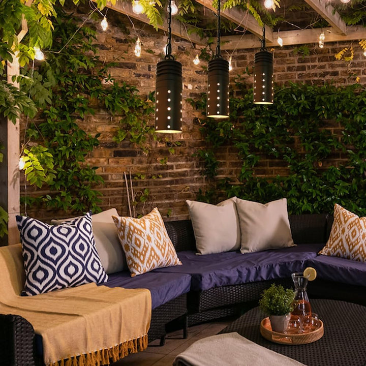 HLA05 2-Pack Low Voltage Black Pendant with MR16 3W 300LM 3000K Warm White LED Aluminum Light Hanging Patio Light Package