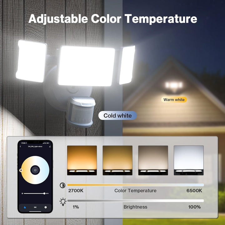 MLW3 Impermeable 30W LED Luces de inundación de seguridad para exteriores con sensor de movimiento