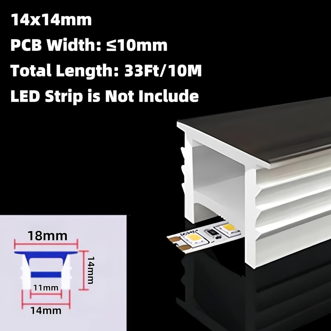 SC01 Black Silicone LED Channel with Flange Recessed Flexible Tube Black Cover 33ft/10M Roll