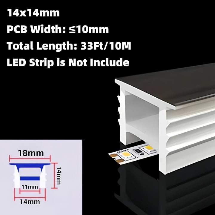 SC01 Black Silicone LED Channel with Flange Recessed Flexible Tube Black Cover 33ft/10M Roll