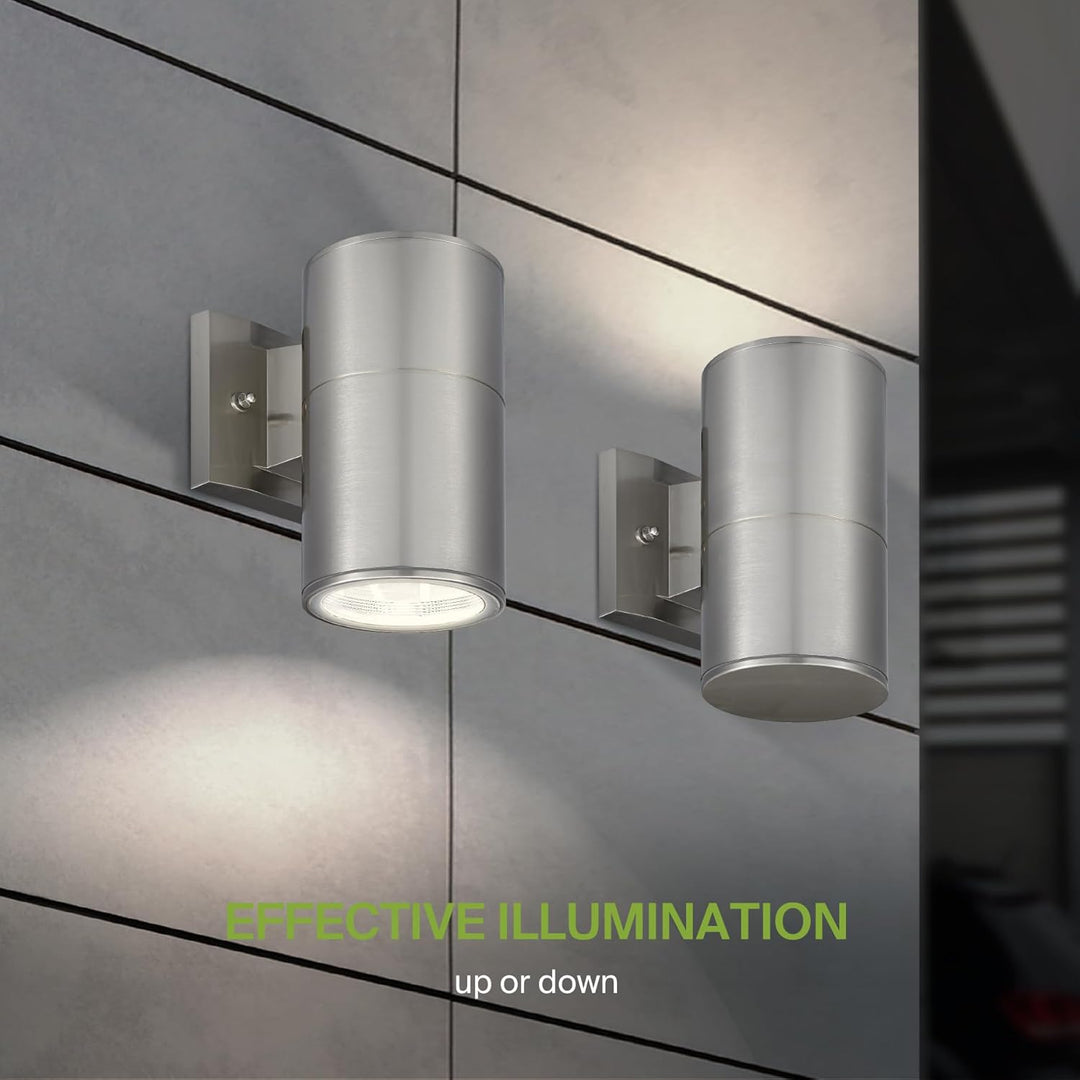 SCSH03 120V Line Voltage LED Aluminum Cylinder Up Down Light Mono Directional Sconce Lighting Medium Base Sockets