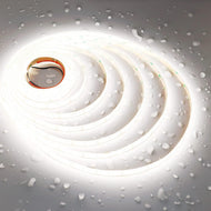 SL15 Ultra Bright Single-Color 3000K/4000K/5000K LED Dimmable Strip Light, 7.31W/ft 16.4ft SMD 2835 Strip Lights IP65 Waterproof Low Voltage 10mm DC24V Super Bright Tape Light - 5000K Daylight White