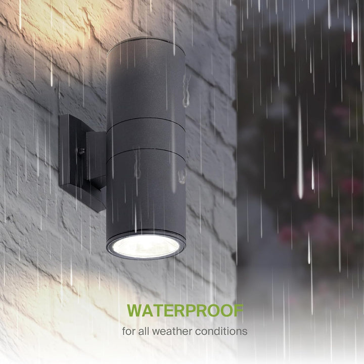 SCSH02 120V Line Voltage LED Aluminum Cylinder Up Down Light 2 Directional Sconce Lighting Medium Base Sockets
