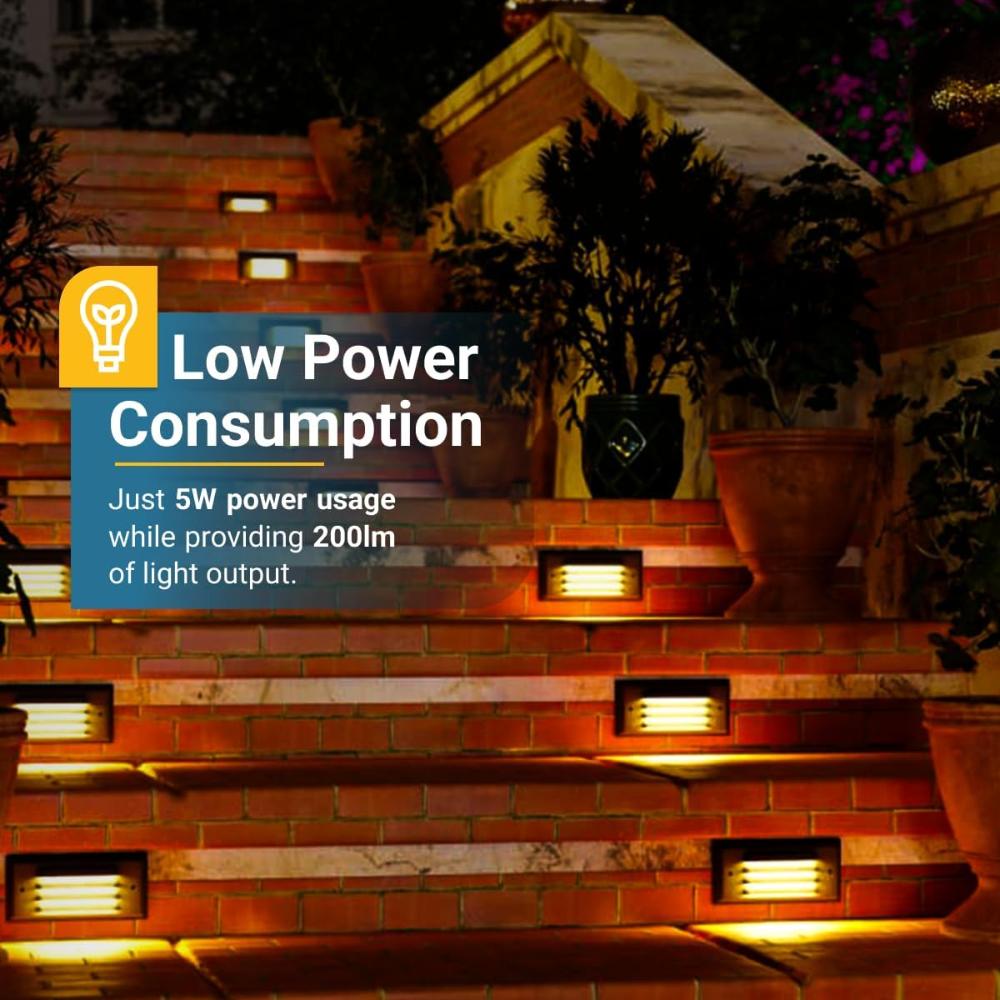 STLA16 Low Voltage 12V-24V AC/DC LED Step Lights, 5W 200LM Stair Lights for Indoor and Outdoor, Waterproof IP65 Non-dimmable 3000K Warm White Lighting Deck Lights