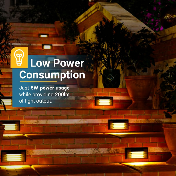 STLA16 Low Voltage 12V-24V AC/DC LED Step Lights, 5W 200LM Stair Lights for Indoor and Outdoor, Waterproof IP65 Non-dimmable 3000K Warm White Lighting Deck Lights