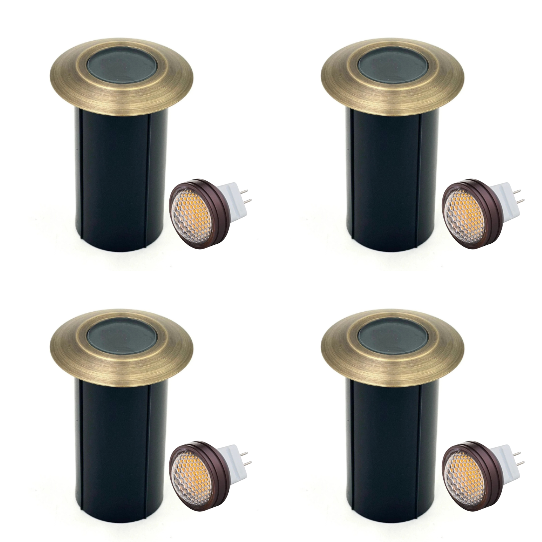 UNBP07 Mortirolo Brass / Stainless Steel In-Ground Well Light 4x/8x/12x MR8 2.5W Dimmable 2700K Package Low Voltage Outdoor Lighting