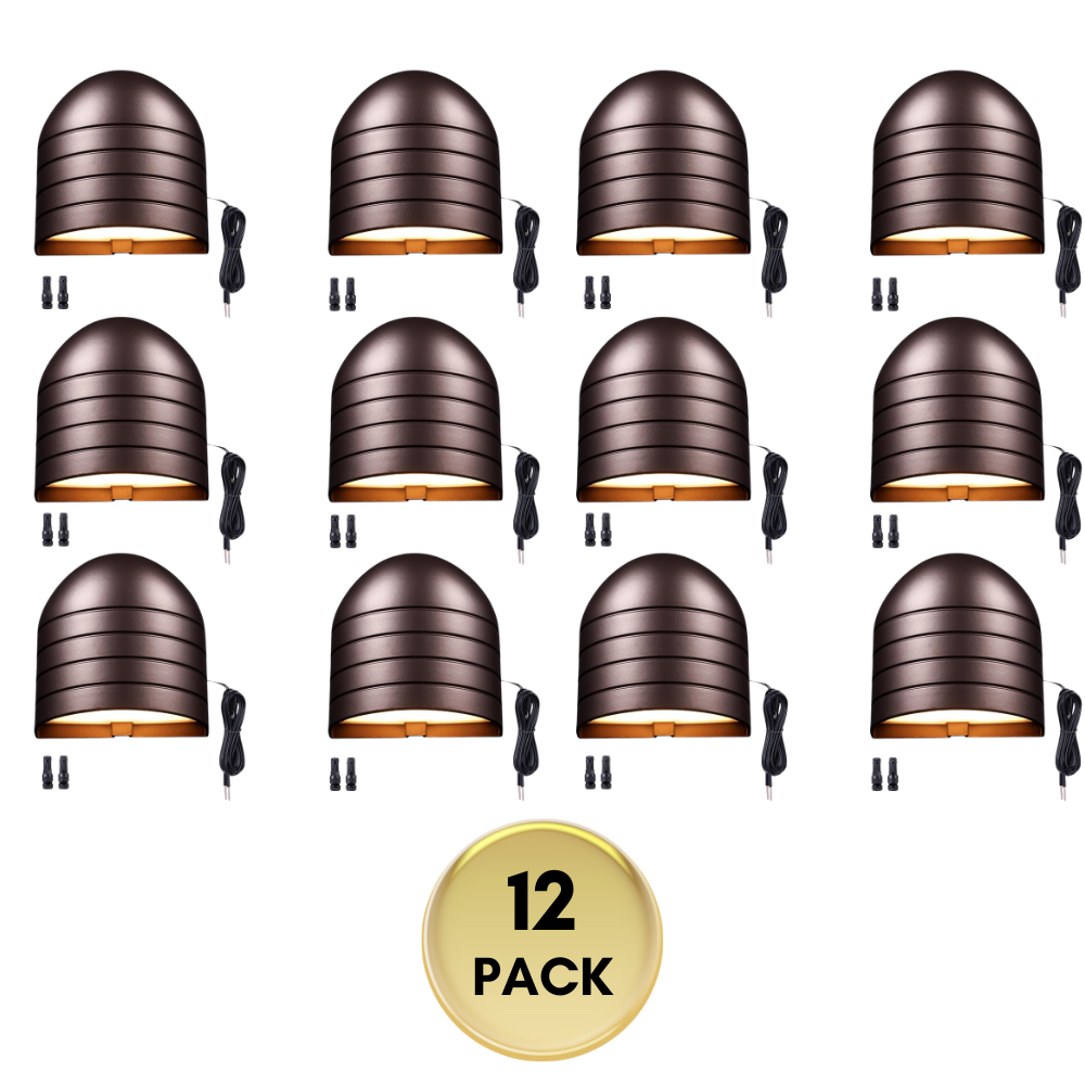 DLA08 5W 250LM Low Voltage 12V-24V 5CCT 2700K/3000K/3500K/4000K/5000K Integrated LED Outdoor Fence Deck Down Light Package, Step Patio Landscape Lights