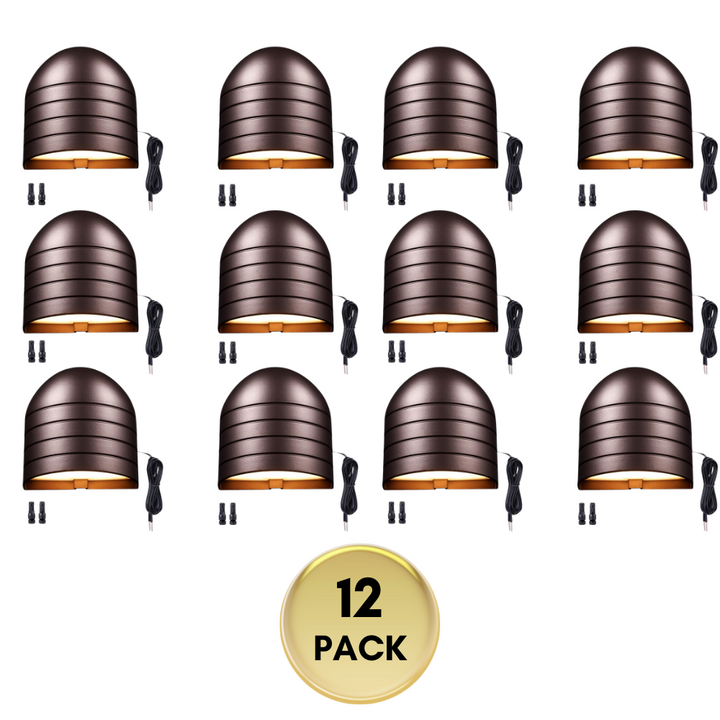 DLA08 5W 250LM Low Voltage 12V-24V 5CCT 2700K/3000K/3500K/4000K/5000K Integrated LED Outdoor Fence Deck Down Light Package, Step Patio Landscape Lights