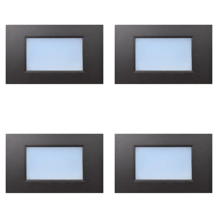 STA10 4x/8x/12x Package 3.5W 12V Low Voltage 3CCT Rectangular Waterproof Horizontal LED Aluminum Stair Step Light Fixture